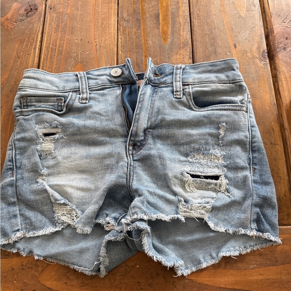 SO Light Blue Distressed Jean Shorts